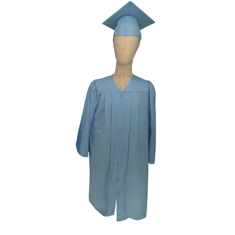 Graduation Cap & Gown Matte Light Blue Size 48” Fits 5'3"-5'5" Ft